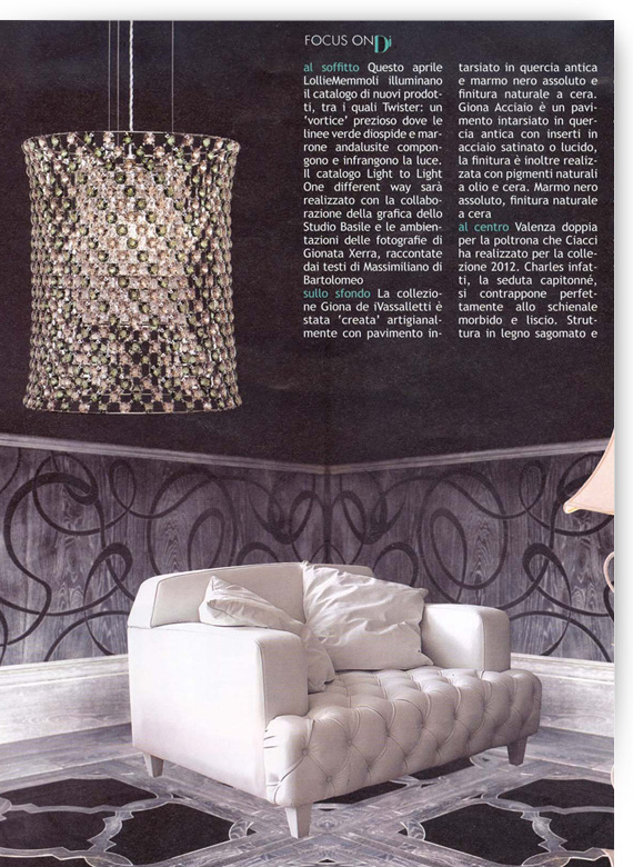 Casa Di, Italia, Marzo-Aprile 2012