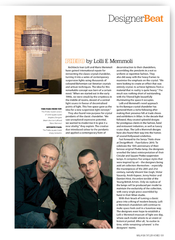 Malaysia Tatler Homes, Aprile 2010